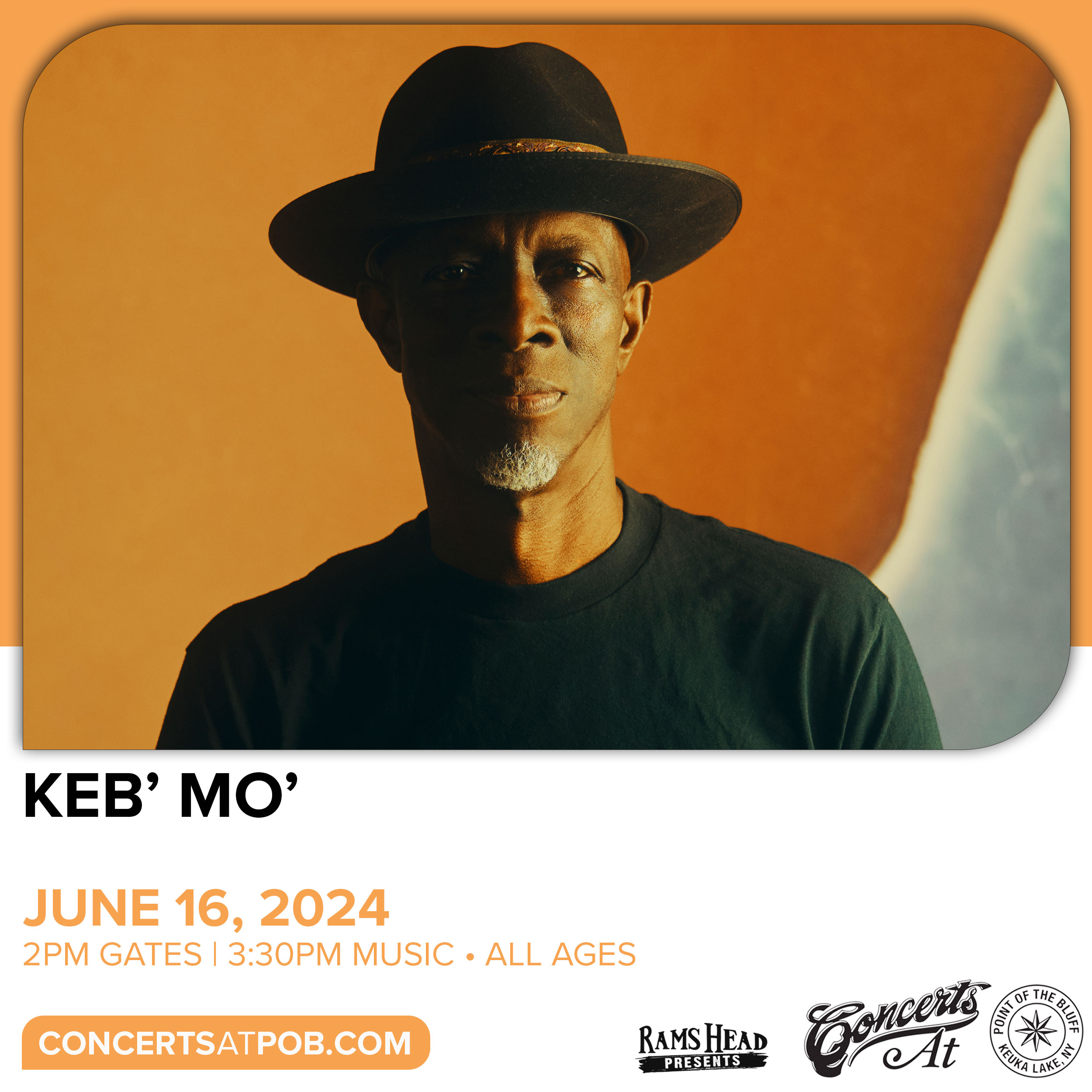 Keb' Mo' Buy Tickets June 16th Hammondsport, NY Keuka Lake